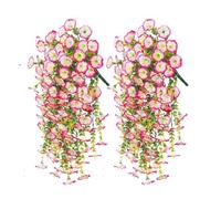 Rrlihjgu Petunie artificiali per esterni, piante finte di petunie artificiali | 2 pezzi di fiori imperibili impermeabili per vasi da finestra fiumi patio giardino sentieri