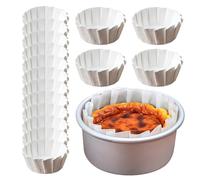Rrlihjgu Pirottini per muffin, 50 pezzi, carta antiaderente per friggitrice ad aria, per cupcake e muffin, 10, 15, 20 cm, antiaderenti, riutilizzabili, forniture per pasticceria e cucina