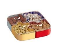 Rrlihjgu Porta snack, riutilizzabile, con coperchio rimovibile, vassoio con scomparti per frutta e snack, per casa, cucina, ufficio, picnic, campeggio, feste