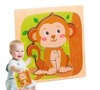 Rrlihjgu Puzzle Animali,Puzzle Animali in Legno | Divertente Puzzle assemblato | Puzzle Animali in Legno per bambini, Cervo, Anatra, Rana, Scimmia, Leone, Puzzle