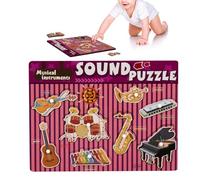 Rrlihjgu Puzzle sonoro musicale in legno, puzzle musicali per tutti i piccoli puzzle di strumento musicale in legno, puzzle in legno con effetti sonori per la casa, la scuola