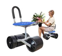 Rrlihjgu Sedia da giardinaggio girevole a 360 gradi con altezza regolabile, sgabello da giardino con ruote, sedili da lavoro da giardinaggio lisci e robusti per uso esterno, 46 x 32 x 35 cm