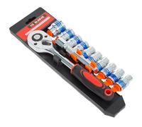 Rrlihjgu Set Di Cricchetto E Prese | A Cricchetto 1/2 Pollice,12 Pezzi Strumento Di Serraggio Per Garage Casa Industriale Veicolo Moto Elettricista Camion Officina Bici