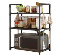 Rrlihjgu Sopra il ripiano per microonde, griglia per forno a microonde, Organizer da banco per ripiani da cucina, Supporto per microonde per riporre il piano di lavoro della cucina resistente con