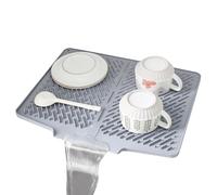 Rrlihjgu Tappetino da cucina con bordo anti-goccia, antiscivolo, resistente al calore, per piano di lavoro, per riporre schizzi e scolapiatti