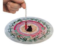 Rrlihjgu Tappeto pendolo, tappeto pendolo per la divinazione - tappeto da tavolo a pendolo da meditazione, tappeto da pendolo per radiestesia di divinazione di gatto nero 8,5 pollici per la