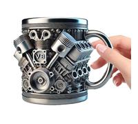 Rrlihjgu Tazze da caffè in metallo | termica da viaggio caffè 30 cl,Isolamento a doppia parete sottovuoto, tappo grande design motore per auto, pic-nic, campeggio, palestra