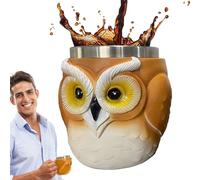 Rrlihjgu Tazze per animali | Tazza divertente 3D per caffè | Tazza in acciaio inossidabile con decorazione animale, accessorio da scrivania per donne, uomini e bambini