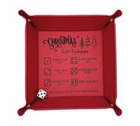 Rrlihjgu Vassoio per dadi per giochi da tavolo,Vassoio per dadi con dadi - Vassoio per dadi portatile per giochi da tavolo in pelle artificiale,Vassoio per dadi per giochi di scambio di riunioni