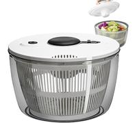 RRMMAN Centrifuga per insalata manuale da 3 litri, centrifuga per lattuga, senza BPA, in plastica, con base antiscivolo, ciotola e filtro a doppia funzione