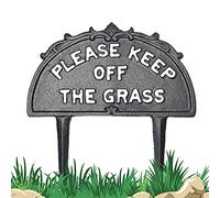 RRMMAN - Segnale di avvertimento per prato in ghisa da giardino, con scritta in lingua inglese "No Pooping Yard", in stile retrò e durevole (Keep Off the Grass)