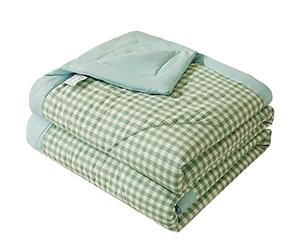 RRNAR Piumino Estivo Letto Matrimoniale Piumone Leggero Coperta Trapunta Sottile in 100% Cotone Lavato Anallergico, Lavabile in Lavatrice,D,200x230cm