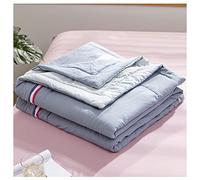 RRNAR Piumino Estivo per Letto Matrimoniale, Reversibile Trapunta in Cotone Lavato, Leggero Estivo Piumone Trapuntato soffice e Calda per Tutte Le Stagioni,E,150x200cm