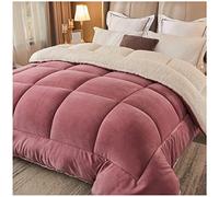 RRNAR Piumino Matrimoniale Invernale Caldo Piumone, Trapunta Invernale in Lana di Agnello, Coperta Matrimoniale Queen Size Singola Doppia Cashmere, Lavabile in Lavatrice,C,180x220cm(4kg)