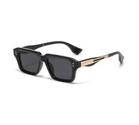 RRNTTTM Occhiali da sole classici con rivetti da donna per uomo, occhiali da sole vintage punk, popolari, per la guida all'aperto, occhiali da vista di lusso firmati (gamba nera nera)