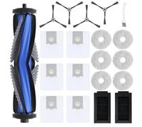 Rrochio Kit Accessori per ECOVACS T50 Gen2 OMNI, Set Ricambi per Aspirapolvere ECOVACS DEEBOT T50 Pro Omni, T30C Pro Omni con 6 Sacchetti, 2 Filtri, 6 Panni, Spazzola Principal e 4 Laterali (20 Pezzi)