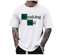Rrongwn Breaking-Bad Script Maglietta Heisenberg con scollo rotondo, a maniche corte, casual, in cotone, traspirante, a maniche corte Y2K Streetwear, bianco, XL