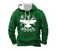 Rrongwn Felpa con cappuccio per Halloween, da uomo, oversize, mitologia nordica, con cappuccio, in cotone, con cappuccio, vestibilità comoda, verde, 5XL