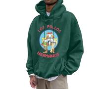 Rrongwn Los Pollos Felpa con cappuccio Breaking Bad Basic Pullover sportivo Slim Fit Top Traspirante Sport Shirt Hip Hop Unisex Top, verde scuro, S