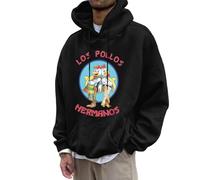 Rrongwn Los Pollos Felpa con cappuccio Breaking Bad Basic Pullover sportivo Slim Fit Top Traspirante Sport Shirt Hip Hop Unisex Top, Nero , S