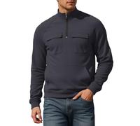 Rrongwn Maglione in pile da uomo con cerniera a quarto in pile, a maniche lunghe, per il tempo libero, grigio., 3XL