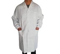 Rrongwn Uomo Donna Cotone Bianco Camice Medico Camice Chimica Camice Studente Manica Lunga Medicina Cappotti Uniforme Medica Con Bottoni E 3 Tasca Abbigliamento Professionale Per Laboratorio Studio