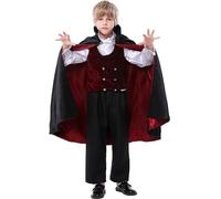 Rrongwn Vampiro Costume Bambini Halloween Mantello E Denti Vampiri Dracula Cape E Vampiro Denti