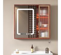 RRrawgff Armadietto per medicinali con Luce Singola, armadietti per medicinali per Bagno, Specchio con Contenitore, Display del Tempo di disappannamento, Luce Monocromatica, scaffale sospeso per ripo