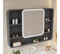 RRrawgff Mobiletto da Parete in Lega di Alluminio per Bagno, Specchio da Bagno con Contenitore, armadietto per medicinali antiappannamento con Specchio, Moderno armadietto per medicinali Intelligente