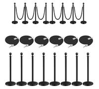 RRrawgff Pali distanziatori in Acciaio Inox 8 Pezzi, Altezza 95 cm, con Corda di Velluto da 1,5 m, Collegamento a 4 Vie, Base di Diametro 32 cm