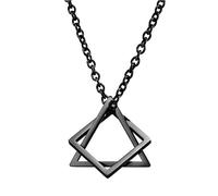 RRRIOT Collana Uomo Geometria A Triangolo Quadrata Intrecciato Ciondolo Maschio per Uomo in Acciaio Inossidabile Stacking da Streetwear Collana-Style 1,A