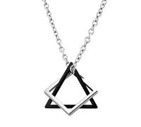 RRRIOT Collana Uomo Geometria A Triangolo Quadrata Intrecciato Ciondolo Maschio per Uomo in Acciaio Inossidabile Stacking da Streetwear Collana-Style 4,A