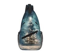 RRSZCC Albero di Natale Neve Sling Borsa Petto Per Gli Uomini E Le Donne Piccola Borsa A Tracolla Impermeabile Mini Crossbody Daypack Per Escursionismo