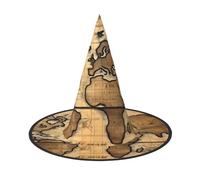 RRSZCC Ancient Map World Globe Print Halloween Witch Hat Witch Costume Accessorio per Halloween Cosplay Party Holiday Decoration