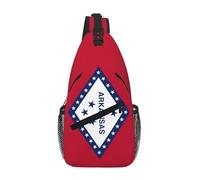 RRSZCC Arkansas Bandiera dello Stato Sling Borsa Petto Per Gli Uomini E Le Donne Piccola Borsa A Tracolla Impermeabile Mini Crossbody Daypack Per Escursionismo