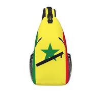 RRSZCC Bandiera del Senegal Sling Borsa Petto Per Gli Uomini E Le Donne Piccola Borsa A Tracolla Impermeabile Mini Crossbody Daypack Per Escursionismo