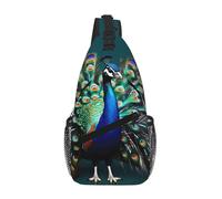 RRSZCC Bella Peacock Sling Borsa Petto Per Gli Uomini E Le Donne Piccola Borsa A Tracolla Impermeabile Mini Crossbody Daypack Per Escursionismo