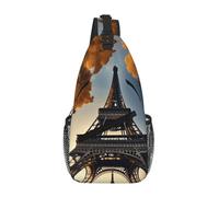 RRSZCC Bella Torre Eiffel Parigi Sling Borsa Petto Per Uomini E Donne Piccola Borsa A Tracolla Impermeabile Mini Crossbody Daypack Per Escursioni