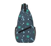 RRSZCC Bones And Dog Claws Sling Chest Bag Per Uomini E Donne Piccola Borsa A Tracolla Impermeabile Mini Crossbody Daypack Per Escursionismo