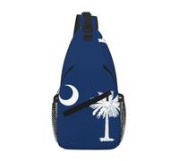 RRSZCC Borsa a tracolla con bandiera della Carolina del Sud per uomini e donne piccola borsa a tracolla impermeabile mini zaino a tracolla per escursionismo