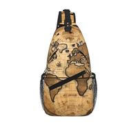 RRSZCC Borsa a tracolla con mappa antica del mondo per uomini e donne piccola borsa a tracolla impermeabile mini zaino a tracolla per escursionismo