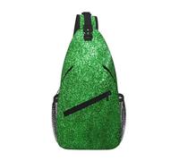 RRSZCC Borsa a tracolla con paillettes verde scintillante per uomini e donne piccola borsa a tracolla impermeabile mini zaino a tracolla per escursionismo