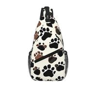 RRSZCC Borsa a tracolla per uomo e donna con impronte di zampa di cane piccola borsa a tracolla impermeabile mini zaino a tracolla per escursionismo