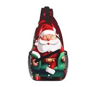 RRSZCC Buon Natale Babbo Natale Regalo Sling Borsa Petto Per Gli Uomini E Le Donne Piccola Borsa A Tracolla Impermeabile Mini Crossbody Daypack Per Escursionismo
