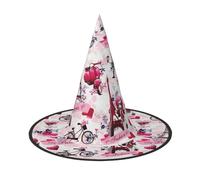 RRSZCC Cappello da strega con stampa della Torre Eiffel di Parigi, accessorio per costume di Halloween, cosplay, feste, vacanze, decorazione