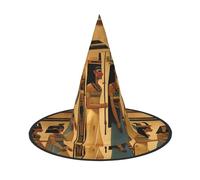 RRSZCC Cappello da strega con stampa di donne nell'antico Egitto, accessorio per costume da strega per Halloween, cosplay, feste, vacanze, decorazione