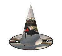 RRSZCC Cappello da strega di Halloween, con stampa di aeroplano della Seconda Guerra Mondiale, accessorio per costume da strega per Halloween, cosplay, feste, vacanze, decorazione