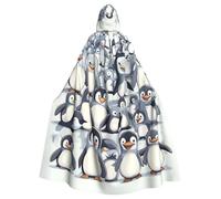 RRSZCC Carino Baby Penguins Sketch Strega Mantello Halloween Con Cappuccio Capo Regina Re Robe Outfit Rinascimento Medievale Costume Mantello Cosplay Costume