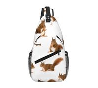 RRSZCC Carino Scoiattolo Sling Borsa Petto Per Gli Uomini E Le Donne Piccola Borsa A Tracolla Impermeabile Mini Crossbody Daypack Per Escursionismo