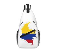 RRSZCC Colombia Bandiera Mappa Sling Borsa Petto Per Gli Uomini E Le Donne Piccola Borsa A Tracolla Impermeabile Mini Crossbody Daypack Per Escursioni